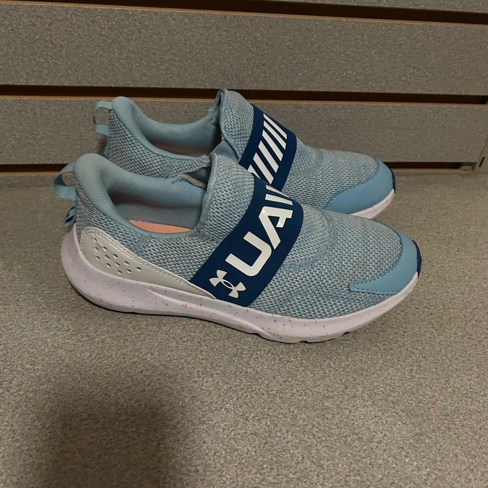 Under Armour Kids Slip On Athletic Sneakers Walking Shoes Blue Size 6Y